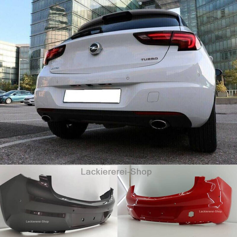 STOßSTANGE HINTEN LACKIERT IN WUNSCHFARBE NEU für Opel Astra K 2015-2021 Parkassist/Kamera